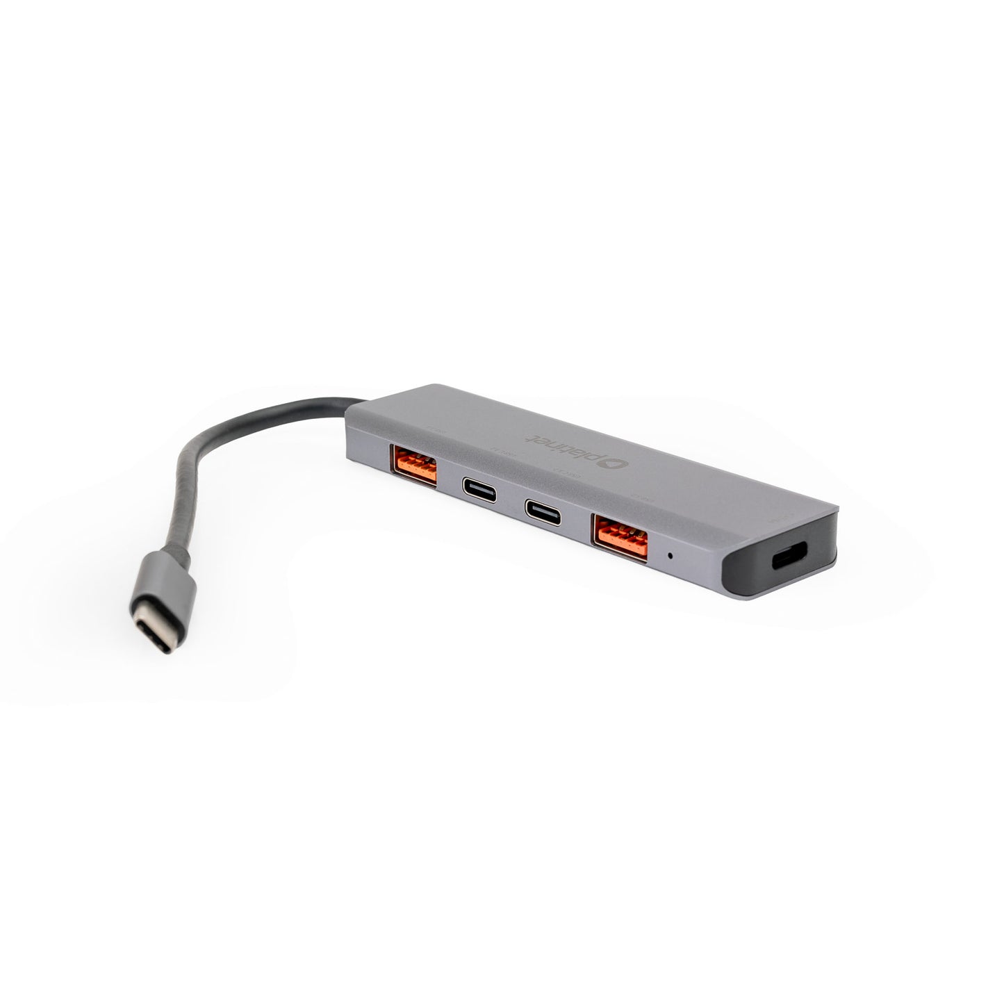 Platinet USB-C Hub - USB-C naar USB-A - 2x USB-C, 2x USB-A - 10GBS - Geschikt voor Laptop, PC en Tablet - Grijs