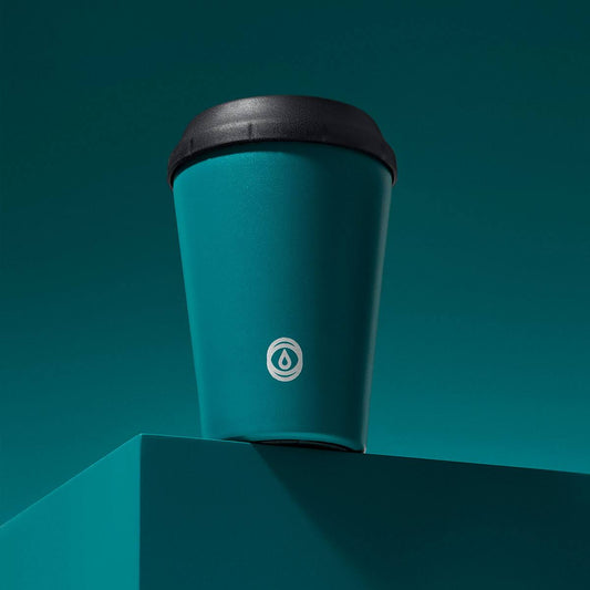 TOPL TPL12TG Lekvrije Thermosbeker - Vacuüm geïsoleerd - Roestvrijstaal - Met slimme deksel - 355 ML - Teal groen