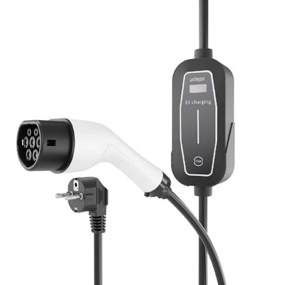 EnerGenie Mobiele EV Thuislader - Schuko naar Type 2 - 16A (3.7 kW) – 10 meter - Met LCD Display