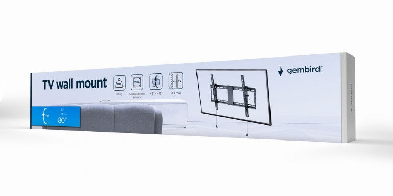 Gembird Kantelbare TV Muurbeugel – Geschikt voor 37”-80” Schermen - Tot 70kg