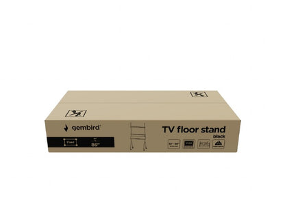 TV Trolley - Verrijdbare TV-vloerstandaard - Voor 55" tot 86" inch - In Hoogte Verstelbaar - Zwart - Gembird