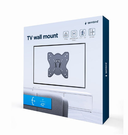 Gembird Kantelbare TV Muurbeugel - 23” - 42” inch - Max. 25 kg - Zwart