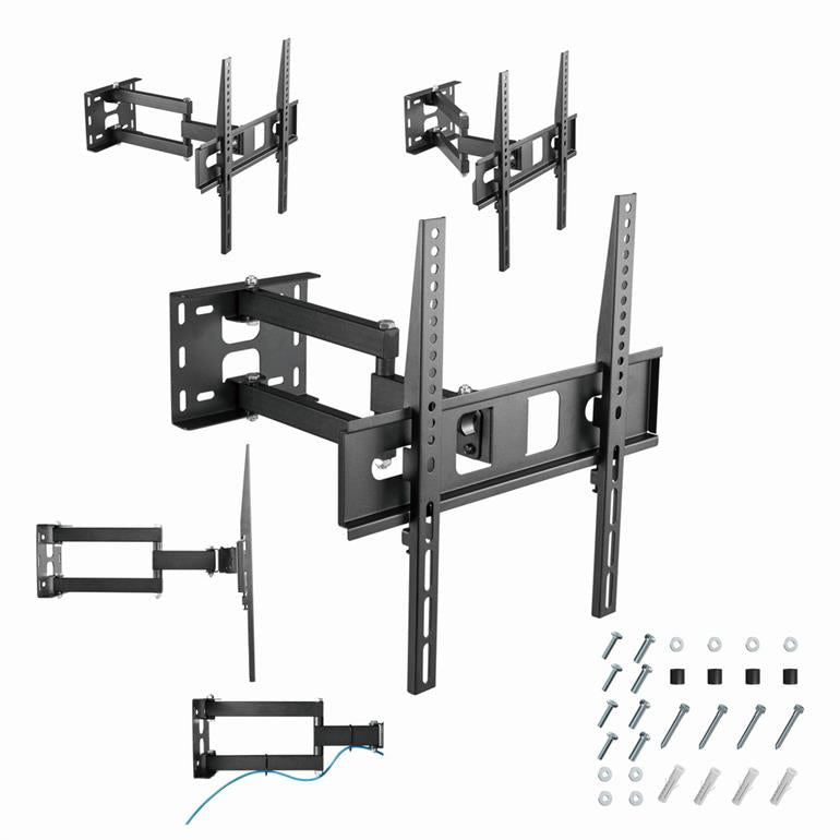 Gembird Full-Motion TV Muurbeugel 32" t/m 55" - Draaibaar & Kantelbaar - Max. VESA 400x400 - Tot 35 kg - Inclusief Geïntegreerde Waterpas