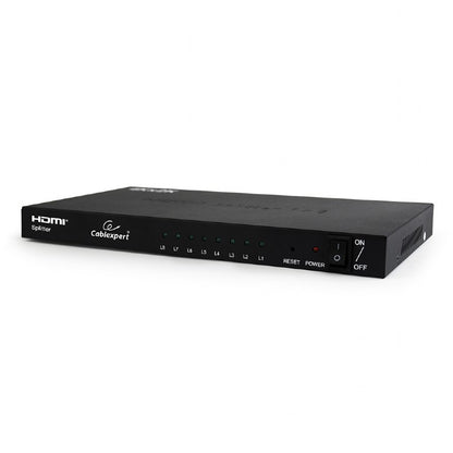 Cablexpert 8-poorts HDMI Splitter - 4K 30Hz - 1x HDMI in - 8x HDMI uit - Ingebouwde versterker - Geschikt voor TV, monitor & projector