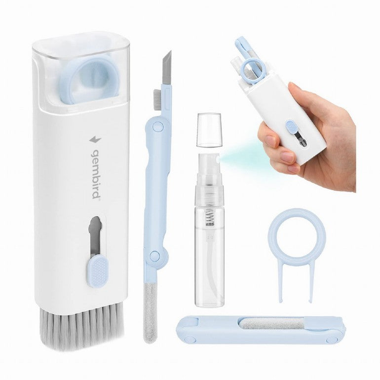 7-in-1 Schoonmaakset - Geschikt voor o.a. Telefoons, Oordopjes, Toetsenborden en LCD's - Gembird - Wit