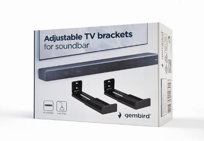 Gembird Universele Soundbar Muurbeugels - Uitschuifbaar - Tot 15 kg - Inclusief Montagemateriaal