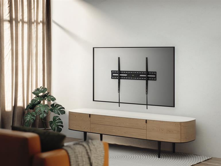 Heavy-Duty TV Muurbeugel Vaste Montage – Voor 43 t/m 100 inch Schermen – Maximaal 75 kg – Slank Ontwerp (30 mm van muur) – Max. VESA 900x600