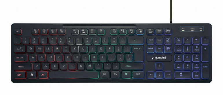 Gembird multimedia toetsenbord - RGB regenboog - Qwerty (US)