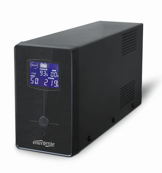 EnerGenie UPS 1200VA - 720W - LCD Display - USB Management - 5 Stopcontacten - Zwart