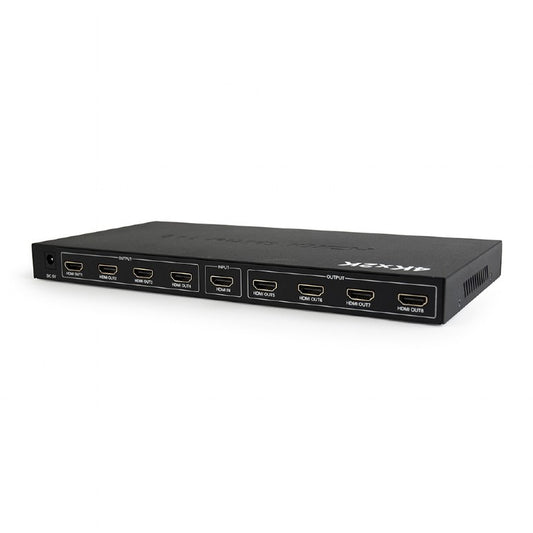 Cablexpert 8-poorts HDMI Splitter - 4K 30Hz - 1x HDMI in - 8x HDMI uit - Ingebouwde versterker - Geschikt voor TV, monitor & projector