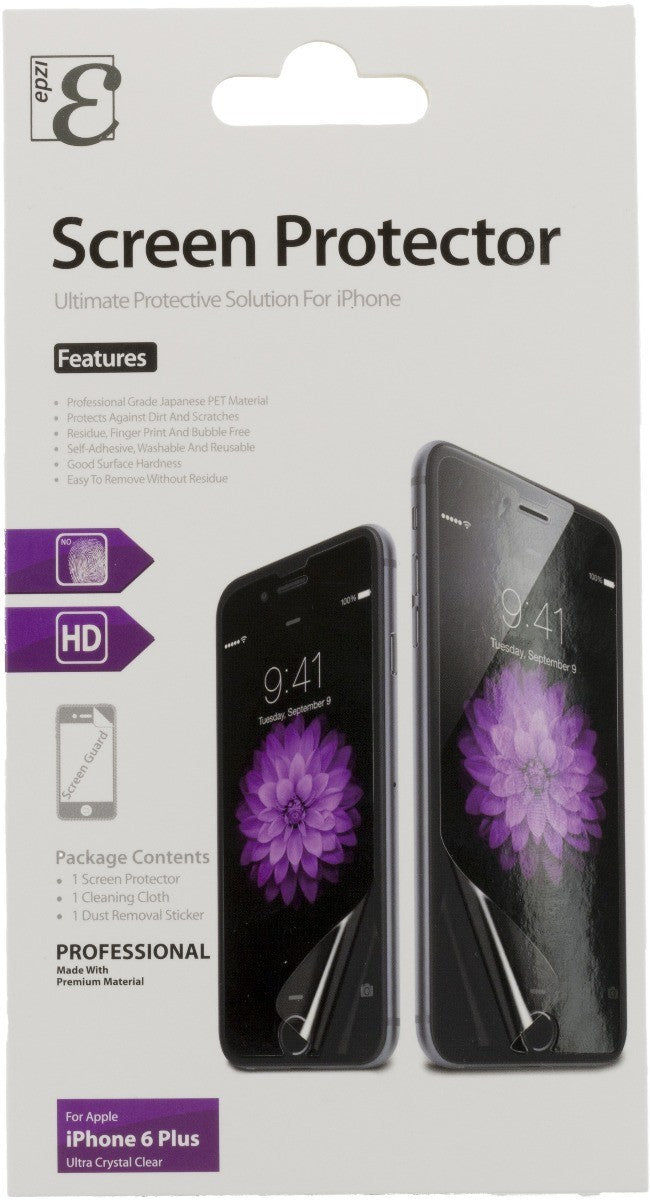 EPZI IP6PL-1011 Transparante screenprotector voor iPhone 6 / 6s Plus, 1-pack