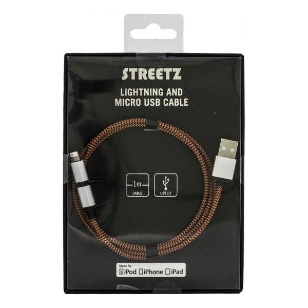 STREETZ IPLH-241 Lightning MFI / Micro-USB Cable - Suitable for Apple - 1 meter - Orange