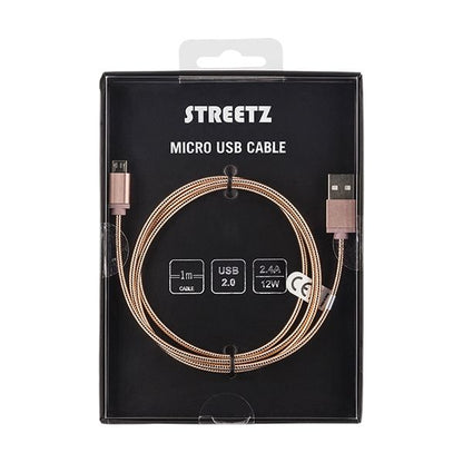 STREETZ IPLH-275 USB to Micro USB Metal Cable - 1 Meter - Rose Gold
