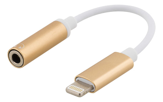 EPZI IPLH-590 Lightning to 3.5mm Audio Adapter, Aluminum Housing - Gold