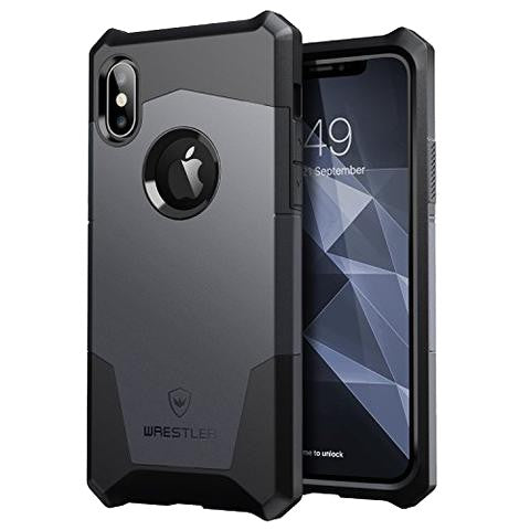 IPX-121 Wrestler Knight case voor iPhone X, versterkte hoeken, flexibele laag, harde hoes - zwart
