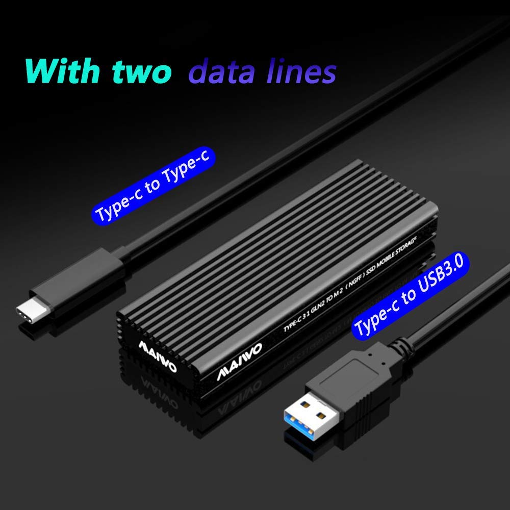 Maiwo K1687P2 Externe 2 SATA & NVMe SSD behuizing - USB3.1 GEN2 - 10Gbps - Zwart