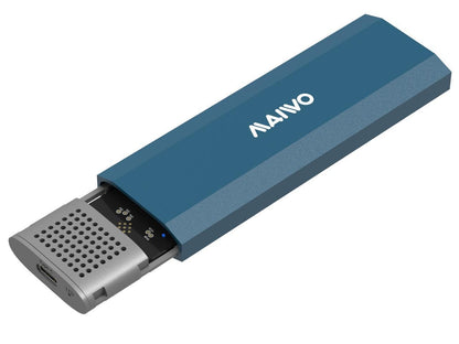 Maiwo K1690 M.2 SATA & NVMe SSD naar USB-C behuizing - USB3.2 Gen2 - 10Gbps - Blauw