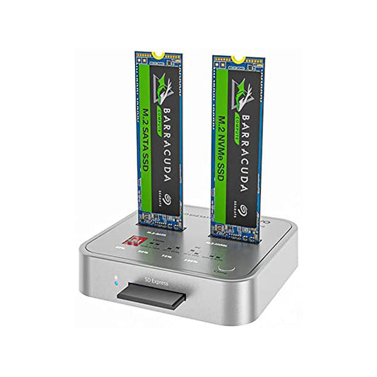 Maiwo K3016CL Dockingstation SATA en NVMe SSD - USB 3.1 Gen2 - M-Key en B+M Key - Tot 4TB HDD - 10Gbps - Zilver