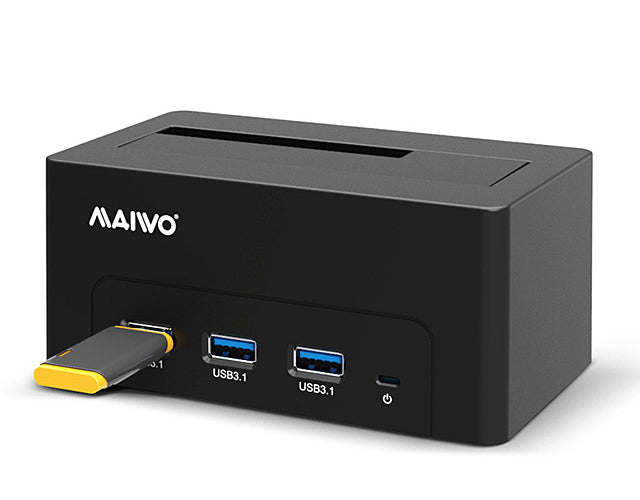 Maiwo K308H Dockingstation voor 2,5" of 3,5" SATA HDD/SSD - USB 3.1 GEN1 - 14TB - 5Gbps - 3xUSB3.1 - Zwart