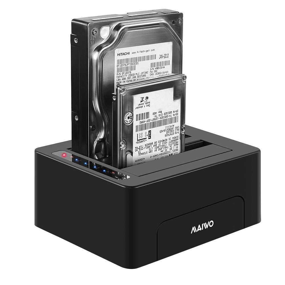 Maiwo K3082 Dockingstation - 2,5 3,5 SATA HDD - USB 3.1 GEN1 - Tot 14 TB - ondersteuning voor SATAIII - 5 Gbps - Zwart