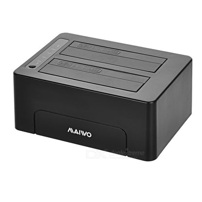 Maiwo K3082 Dockingstation - 2,5 3,5 SATA HDD - USB 3.1 GEN1 - Tot 14 TB - ondersteuning voor SATAIII - 5 Gbps - Zwart