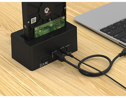Maiwo K308H Dockingstation voor 2,5" of 3,5" SATA HDD/SSD - USB 3.1 GEN1 - 14TB - 5Gbps - 3xUSB3.1 - Zwart