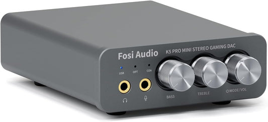 NÖRDIC Fosi Audio K5PRO1 DAC Versterker - Gaming - Geschikt voor PS5/PC/MAC - Audio Converter - USB-C, Optisch, Coaxiaal - 3,5mm, RCA