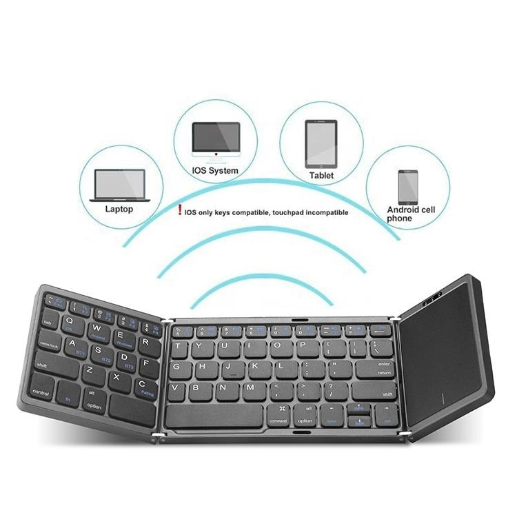 NÖRDIC KB-102 Opvouwbare Toetsenbord - USB-C - Bluetooth 5.0 - US Indeling - 64 Keys - Multipairing - IOS, Android, Windows