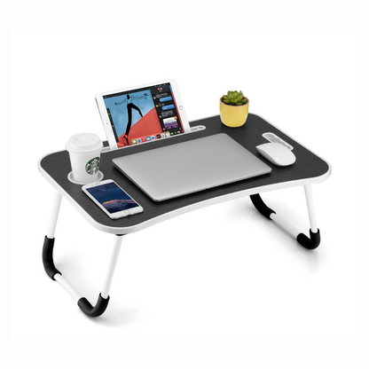 NÖRDIC LH-570 Laptop Table - Foldable - Cup holder - Pull-out storage drawer - Tablet holder