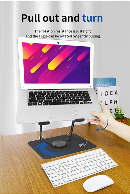 NÖRDIC LH-573 metalen Laptop standaard - Ergonomisch Verstelbaar - Draai- kantelbaar - tot 17 inch - Aluminium - Donkergrijs