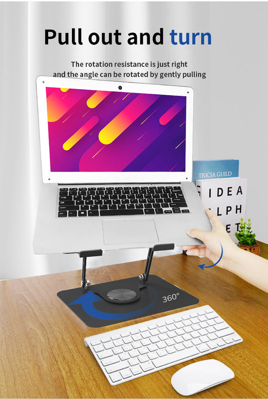 NÖRDIC LH-573 metalen Laptop standaard - Ergonomisch Verstelbaar - Draai- kantelbaar - tot 17 inch - Aluminium - Donkergrijs