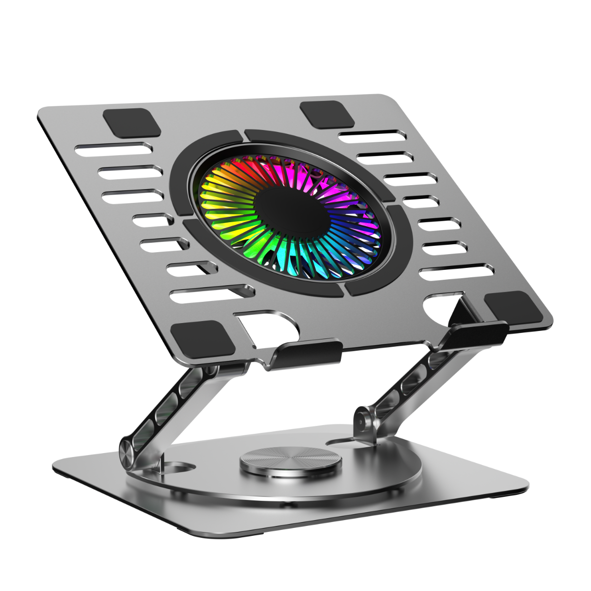 NÖRDIC LH-577 Laptop standaard met ventilator - RGB - Notebook - Draaibaar - 2x USB-A