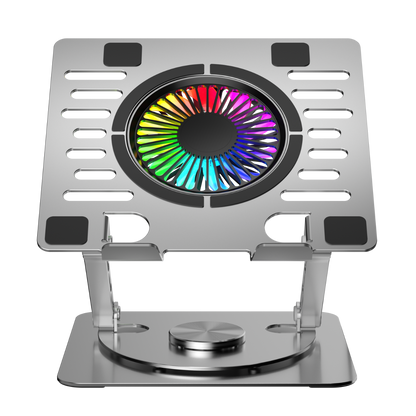 NÖRDIC LH-577 Laptop standaard met ventilator - RGB - Notebook - Draaibaar - 2x USB-A