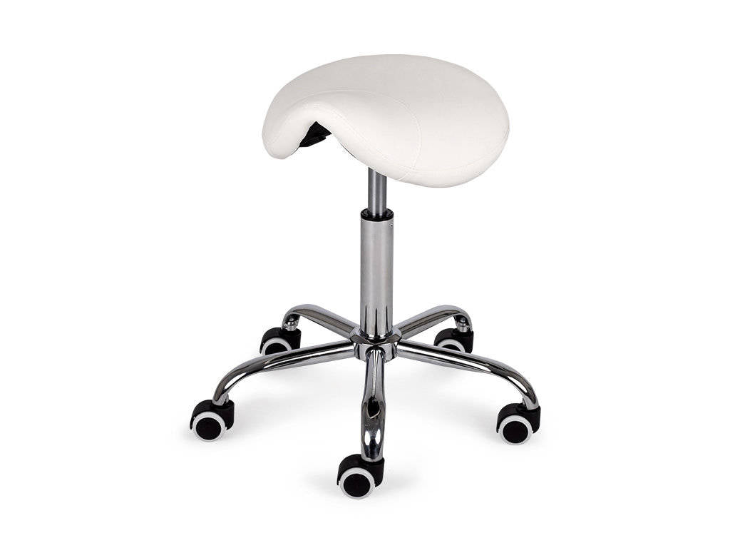 Ergonomic saddle stool on wheels - height adjustable - Max. load 150kg