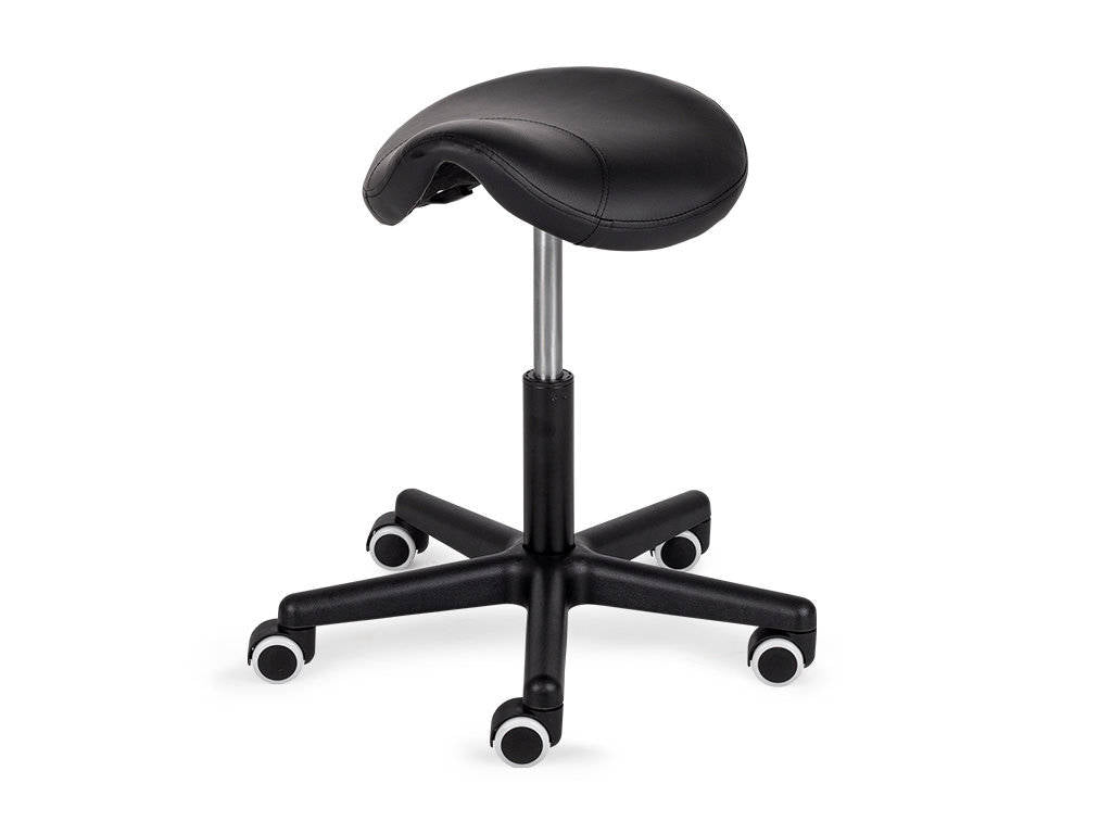 Ergonomic saddle stool on wheels - height adjustable - Max. load 150kg
