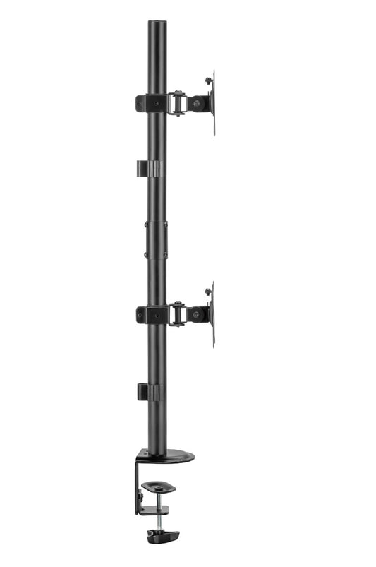 Gembird MA-D2-02 Monitor Arm - Voor 2 Schermen - Draai- Kantelbaar - Roterend  - 17”-32” - Zwart