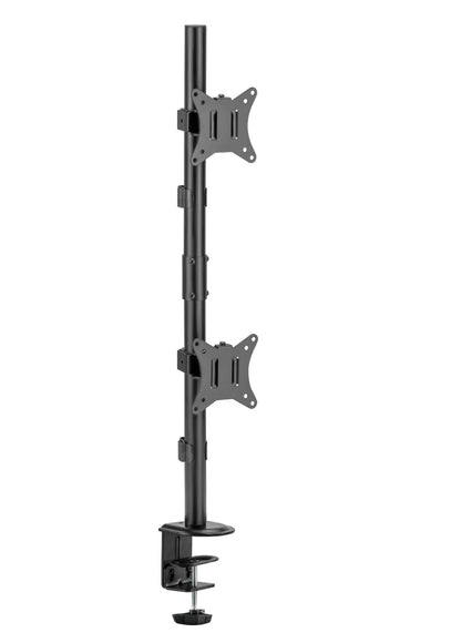Gembird MA-D2-02 Monitor Arm - Voor 2 Schermen - Draai- Kantelbaar - Roterend  - 17”-32” - Zwart