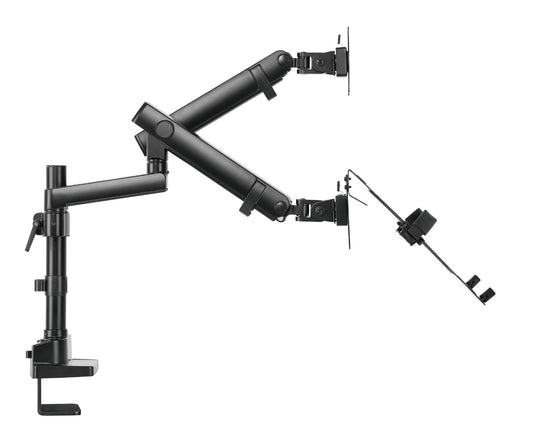 Gembird MA-DA3-02 Monitor Arm - Met notebook houder - Volledig beweegbaar - 17”-32” - Zwart