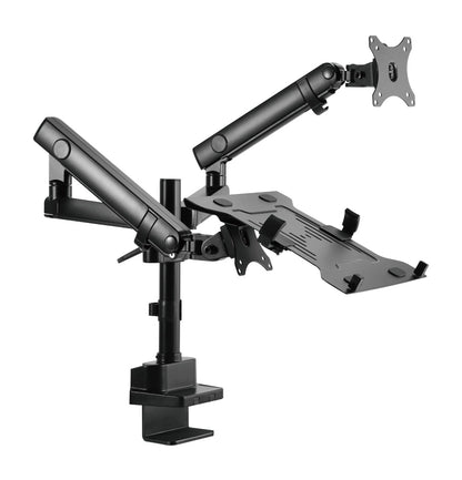 Gembird MA-DA3-02 Monitor Arm - Met notebook houder - Volledig beweegbaar  - 17”-32” - Zwart