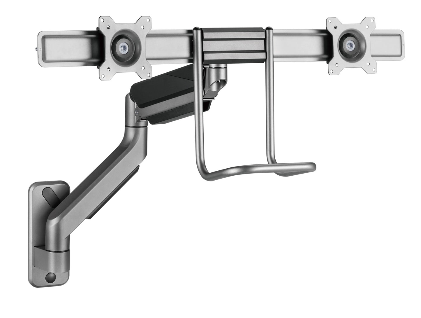Gembird MA-WA2-02 Wall bracket - For 2 screens - Swivel and tilt - 17”-32” - Black