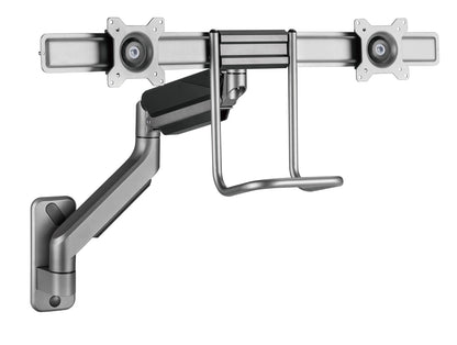 Gembird MA-WA2-02 Wall bracket - For 2 screens - Swivel and tilt - 17”-32” - Black