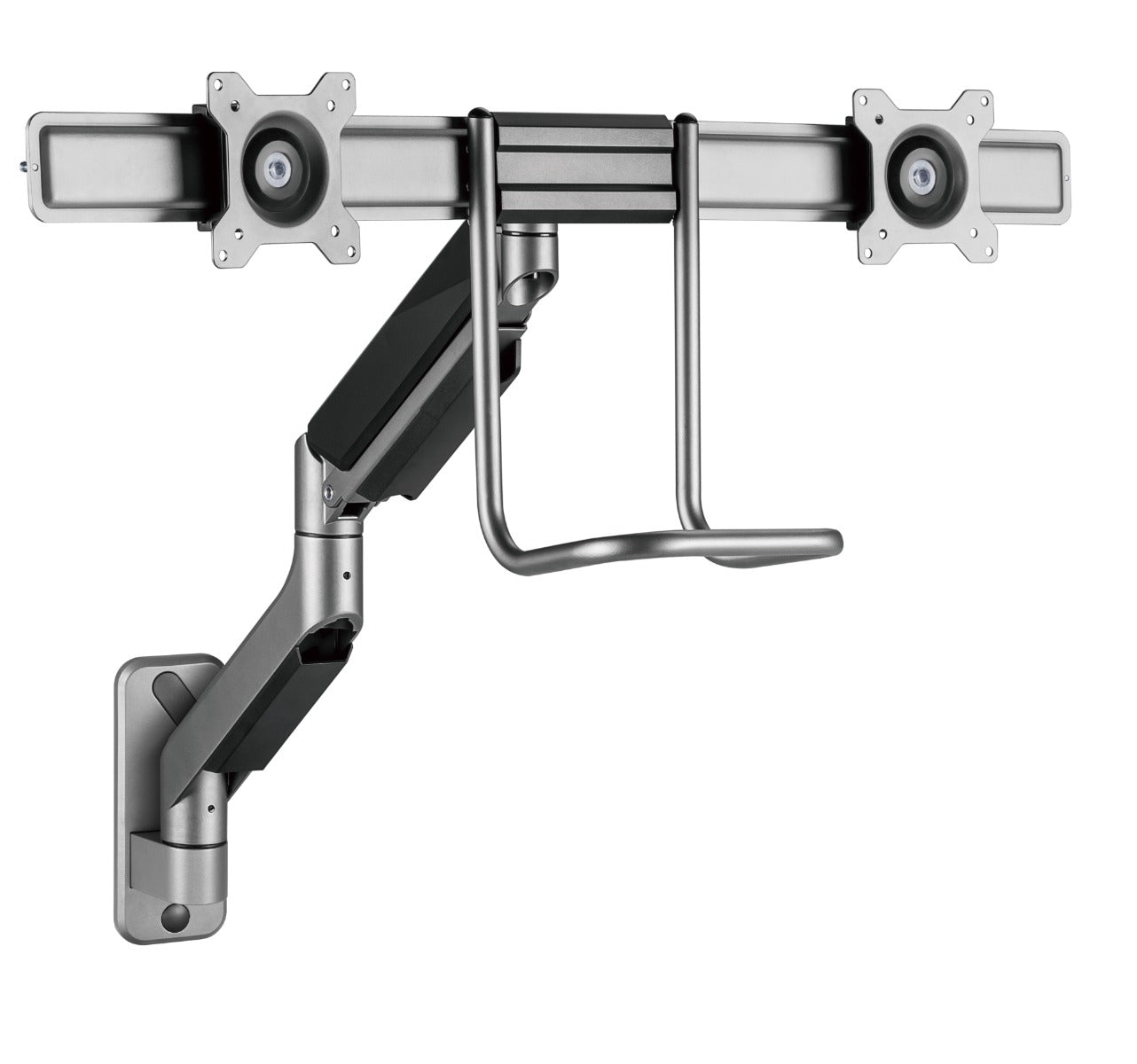 Gembird MA-WA2-02 Wall bracket - For 2 screens - Swivel and tilt - 17”-32” - Black