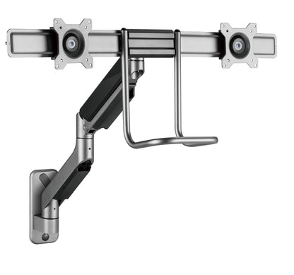 Gembird MA-WA2-02 Wall bracket - For 2 screens - Swivel and tilt - 17”-32” - Black