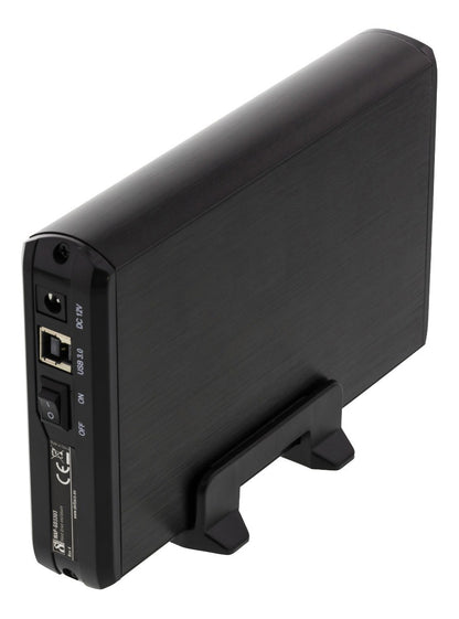 DELTACO MAP-GD33U3, external USB 3.0 hard drive enclosure for 1 x 3.5" SATA HDD max. 8TB, USB 3.0, SATA up to max. 6 GB/s, aluminum, including power supply black