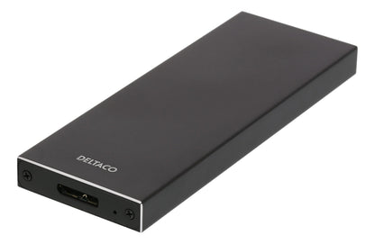 DELTACO MAP-K16N External M.2 SSD Enclosure USB 3.1 Gen 1 -Aluminum - Black