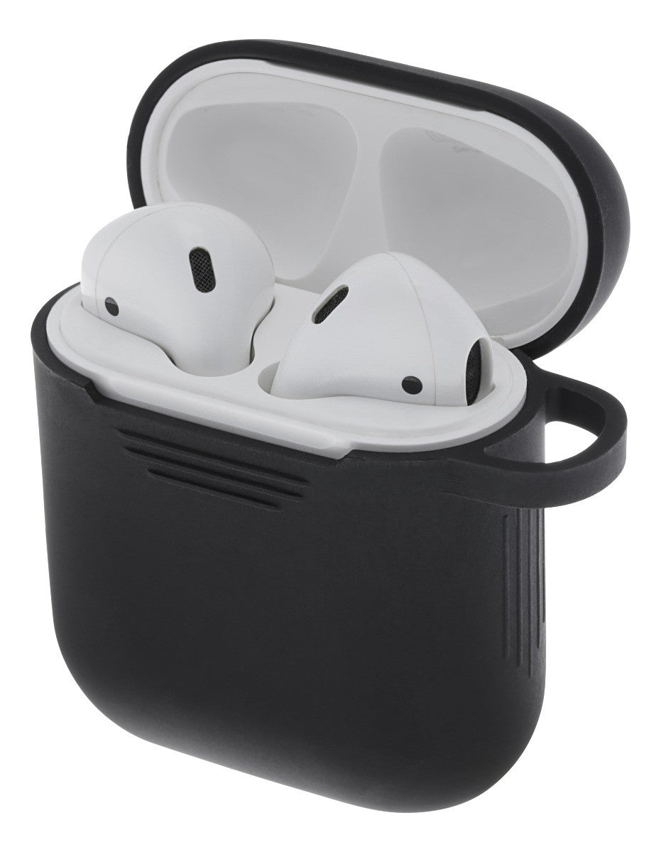 DELTACO MCASE-AIRPS001 Zachte siliconen hoes voor oplaadcase AirPods - Gripvriendelijk - Zwart
