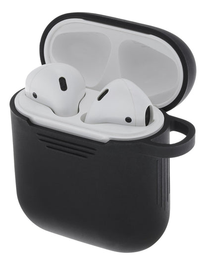 DELTACO MCASE-AIRPS001 Zachte siliconen hoes voor oplaadcase AirPods - Gripvriendelijk - Zwart