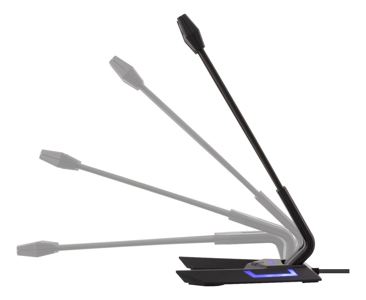 DELTACO MF-104 USB Desktop microfoon met LED-verlichting - zwart / grijs