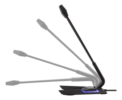 DELTACO MF-104 USB Desktop microfoon met LED-verlichting - zwart / grijs