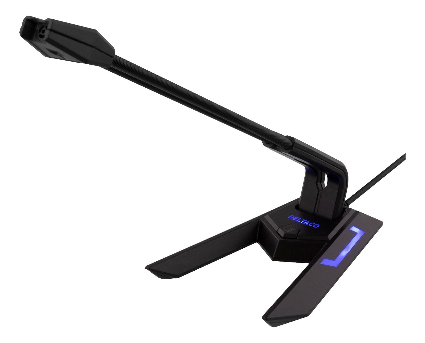 DELTACO MF-104 USB Desktop microfoon met LED-verlichting - zwart / grijs